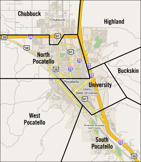 Pocatello Neighborhood Map