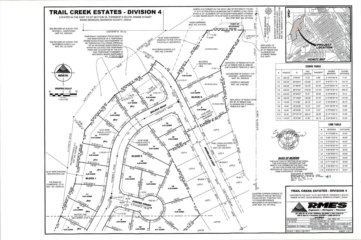 Trail Creek Estates Division 4 Plat Map